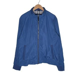 Cole Haan | Men | Royal Blue Zip Up Windbreaker Bomber Jacket | Large